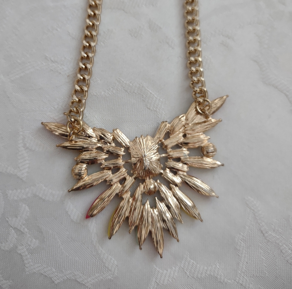 Crystal Multi Color Statement Pendant Necklace - image 7